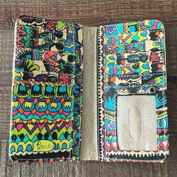 Sacroots Artist Circle large zip around wallet, multicolor, bohemian pattern - Picture 2 of 6